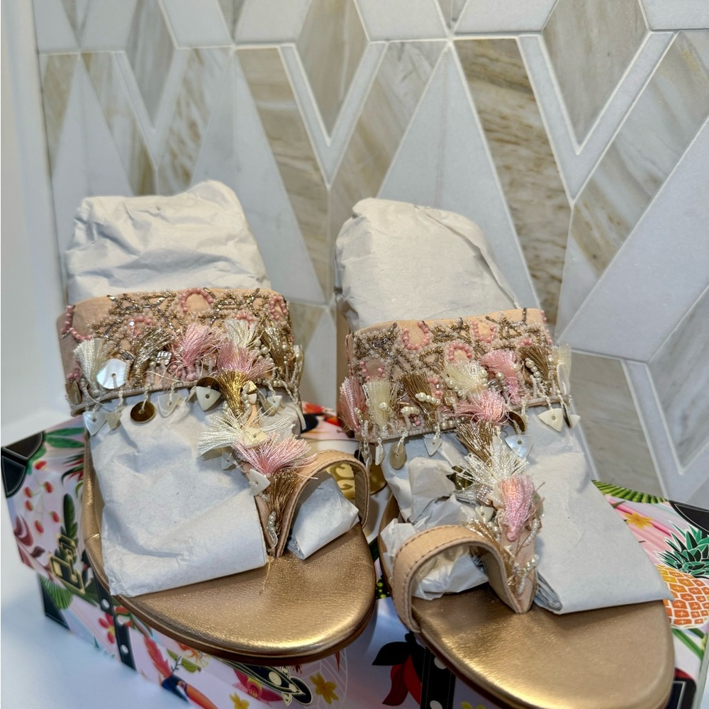 Fizzy Goblet - Peaches (Kolha Block Heel) size 39 [NEW, UNWORN & ORIGINAL WRAP]